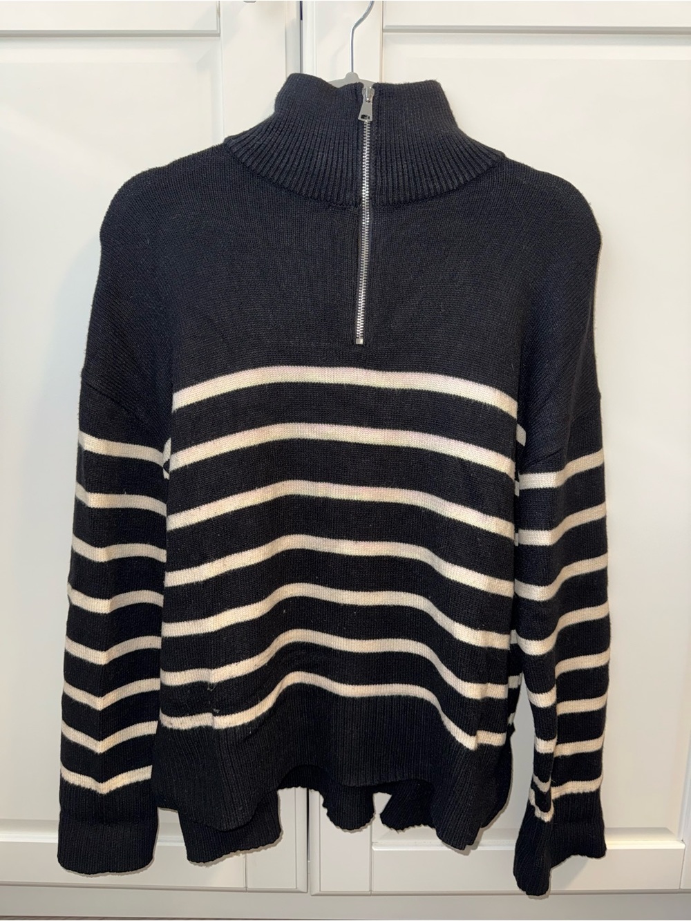 Zara striped quarter zip